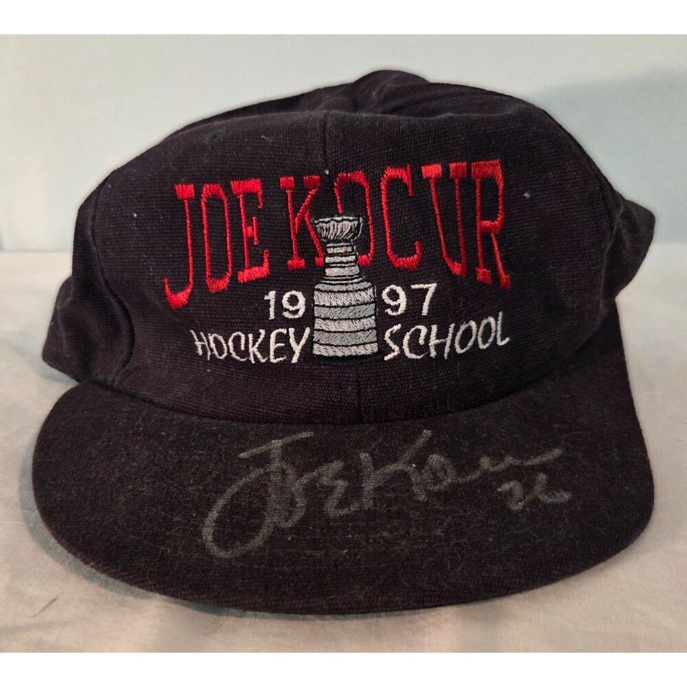 Vintage Joe Kocur 1997 Hockey School Signed Stanley Cup Champion Hat